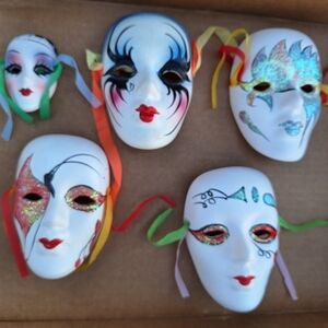 Mardi Gras ceramic face's